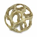 H2H Cast Iron Orb with Abstract Permeating Pattern in A Gold Finish - Large H22855860